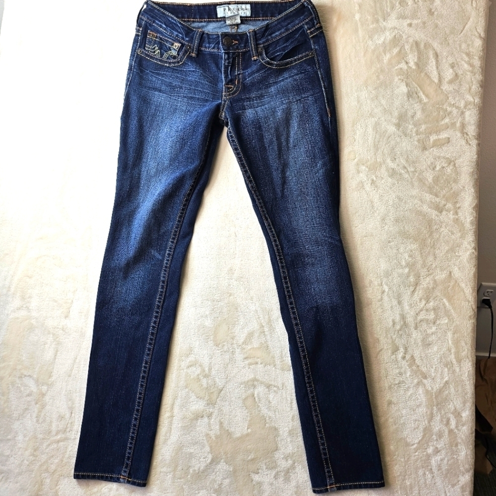 PRVCY Premium Denim Jeans Women’s 27 USA Made Western Rodeo Dark Wash Stretch
